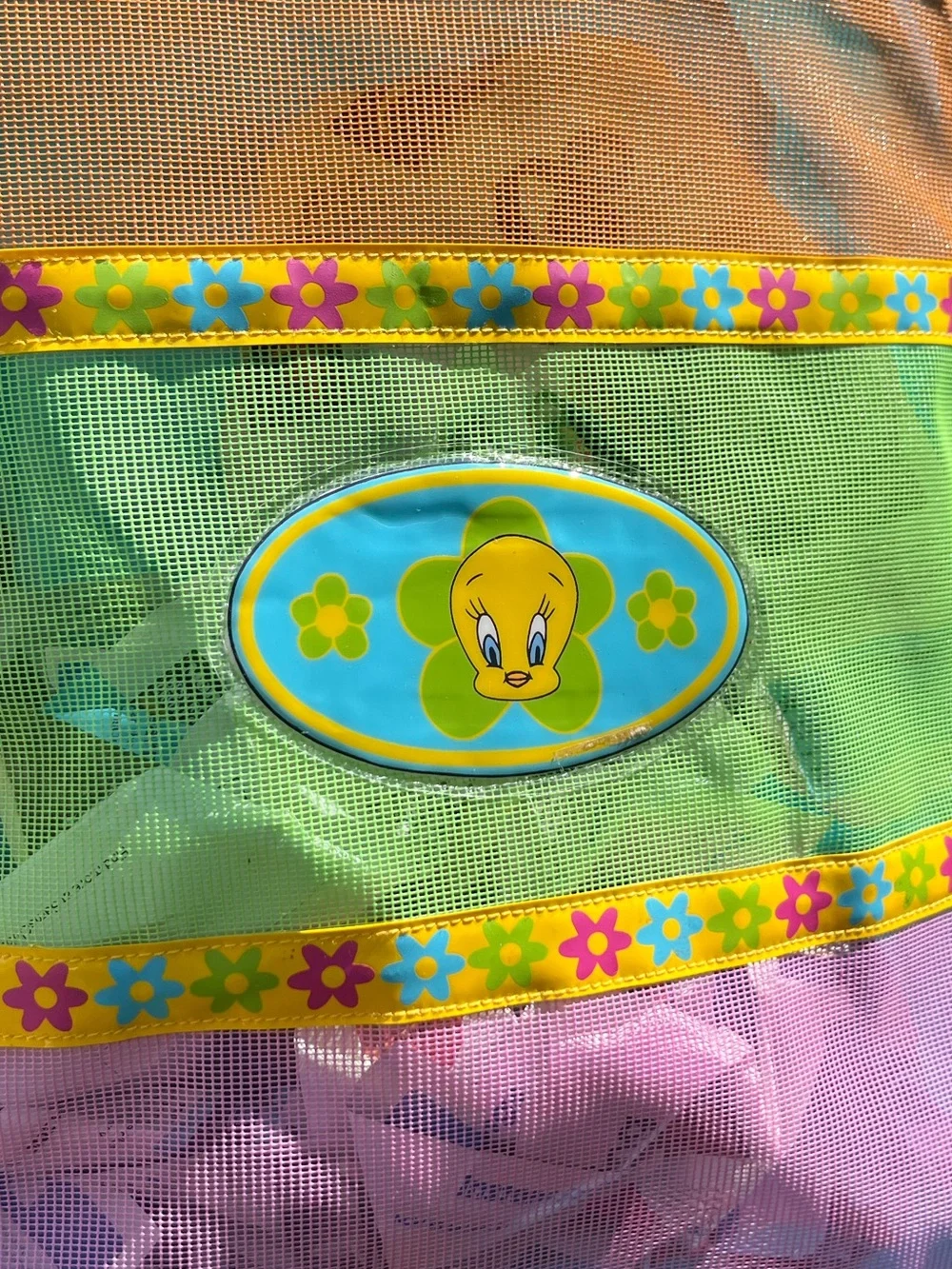1997 Warner Bros NWT Looney Tunes Tweety Bird Beach Backpack Blue Back To School